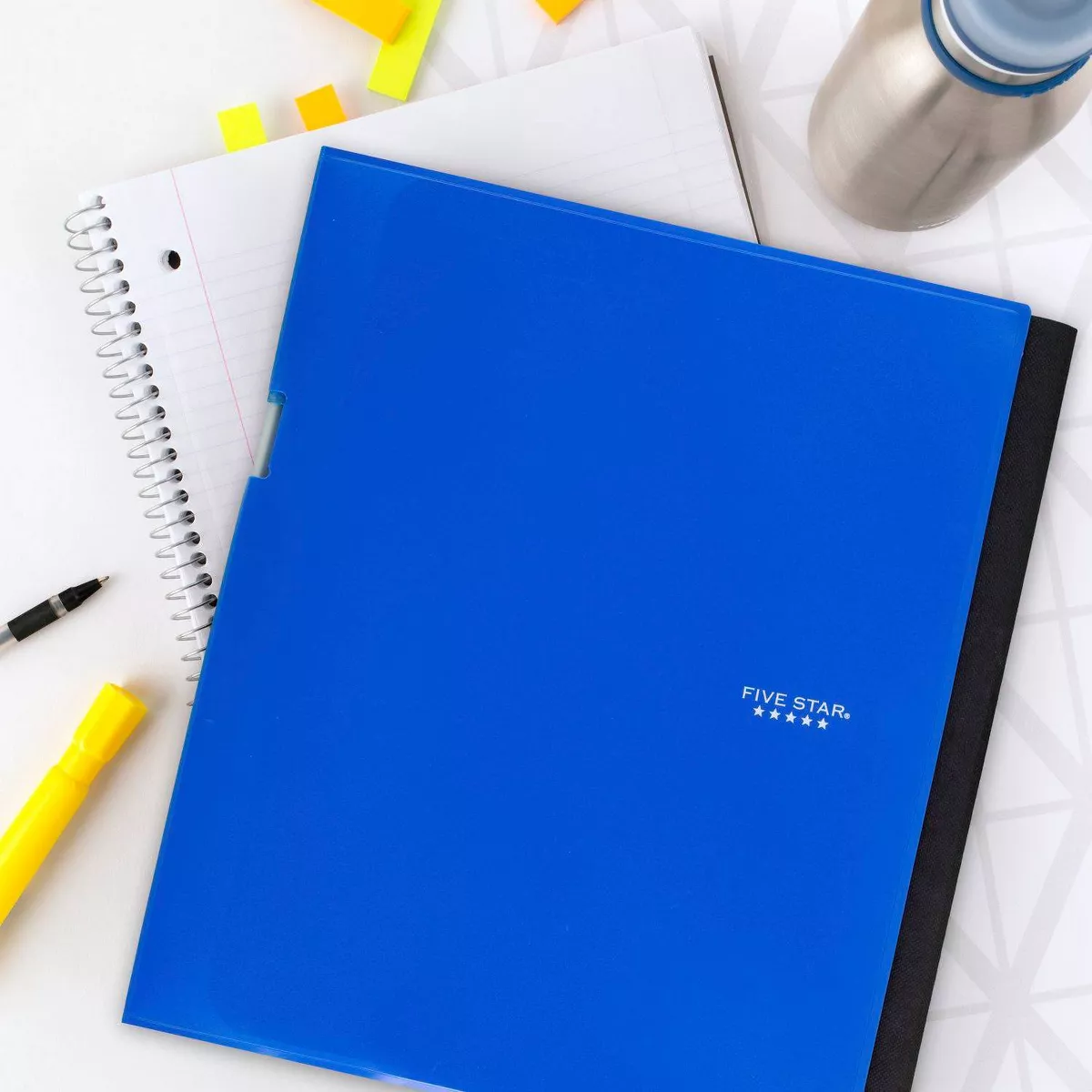 Composition Notebook College Ruled Trifold 2-Pocket Folder Cobalt - Five Star