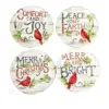 Tabletop 6.5" Evergreen Canape Plates Set/4 Christmas Cardinals Certified International - Dining Plates