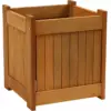 Sunnydaze Outside Meranti Wood Outdoor Planter Box with Teak Oil Finish for Garden, Porch and Patio - 16" Square