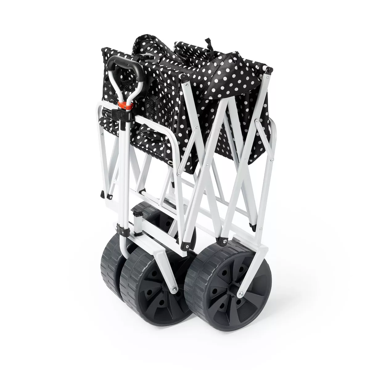 Mac Sports Heavy Duty All Terrain Folding Multi Utility Beach Wagon, Black Dots