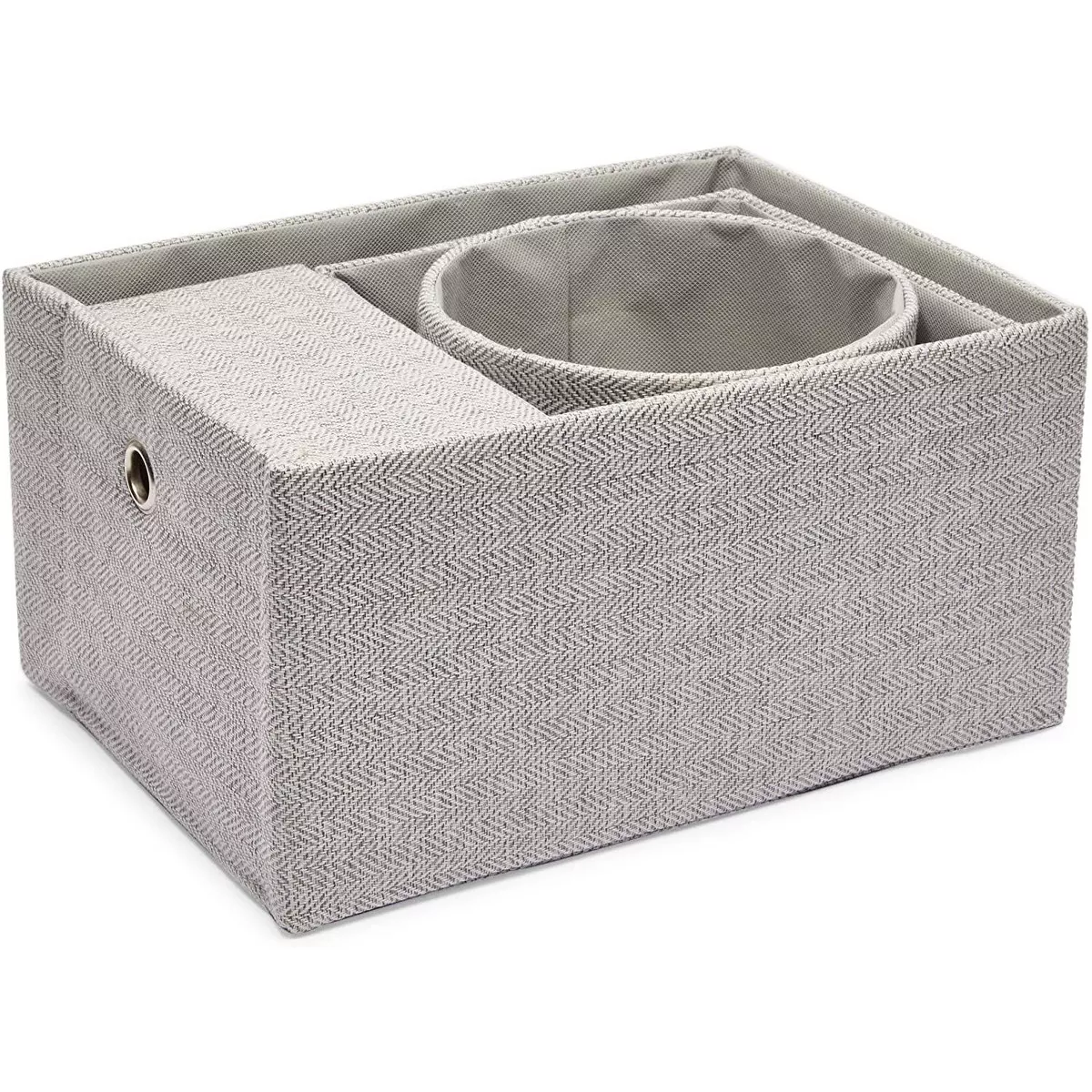 Juvale 4 Pack Fabric Basket Storage Containers Grey Organizers, 4 Sizes