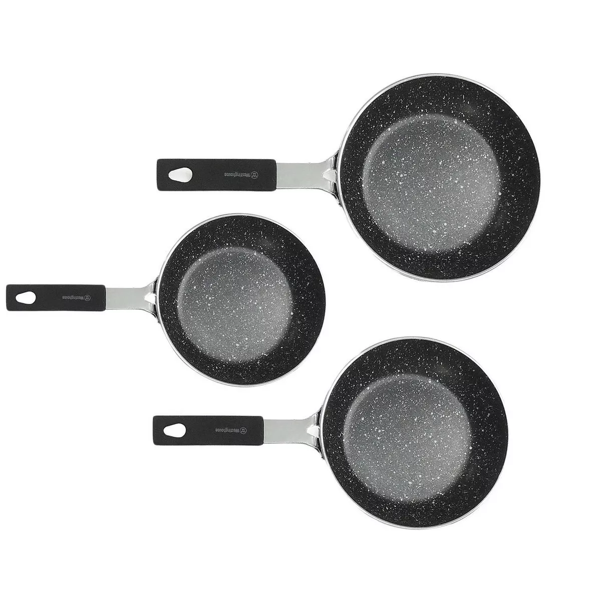 Westinghouse Mini Frypans Set Black Marble Series