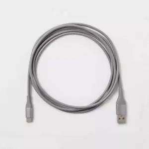 heyday™ 6' USB-C to USB-A Round Cable - Cool Gray/Silver