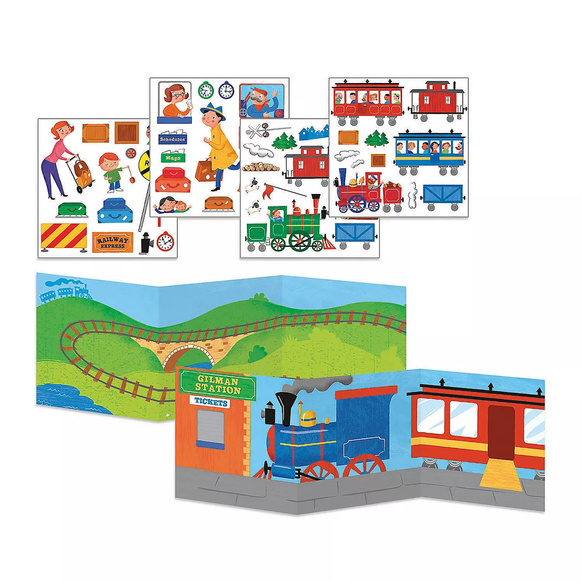 MindWare Train Time Reusable Sticker Tote - Stickers - 52 Pieces