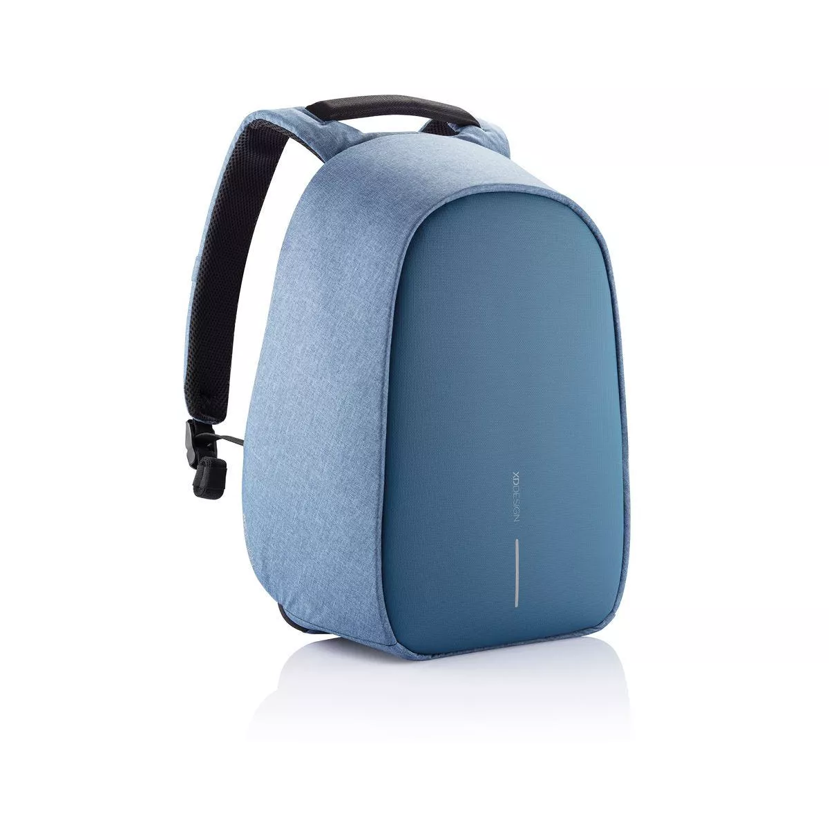 XD Design Bobby Hero Regular Anti Theft Waterproof Travel Laptop Backpack with Integrated USB Charging Port and Sunglasses Holder, Light Blue