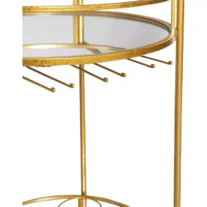 Round Metal Bar Cart Gold - Linon