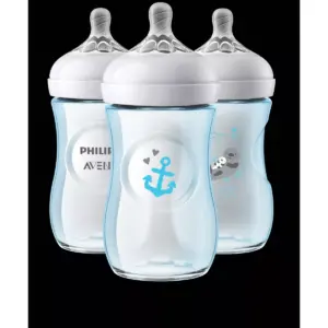 Philips Avent Natural Baby Bottle Blue - Otter/Anchor - 9oz - 3pk