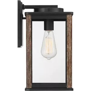 John Timberland Modern Farmhouse Outdoor Wall Light Fixture Dark Bronze Wood Grain 14 1/4