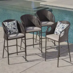 Dominica 4pK Wicker Barstools Multibrown/Light Brown - Christopher Knight Home