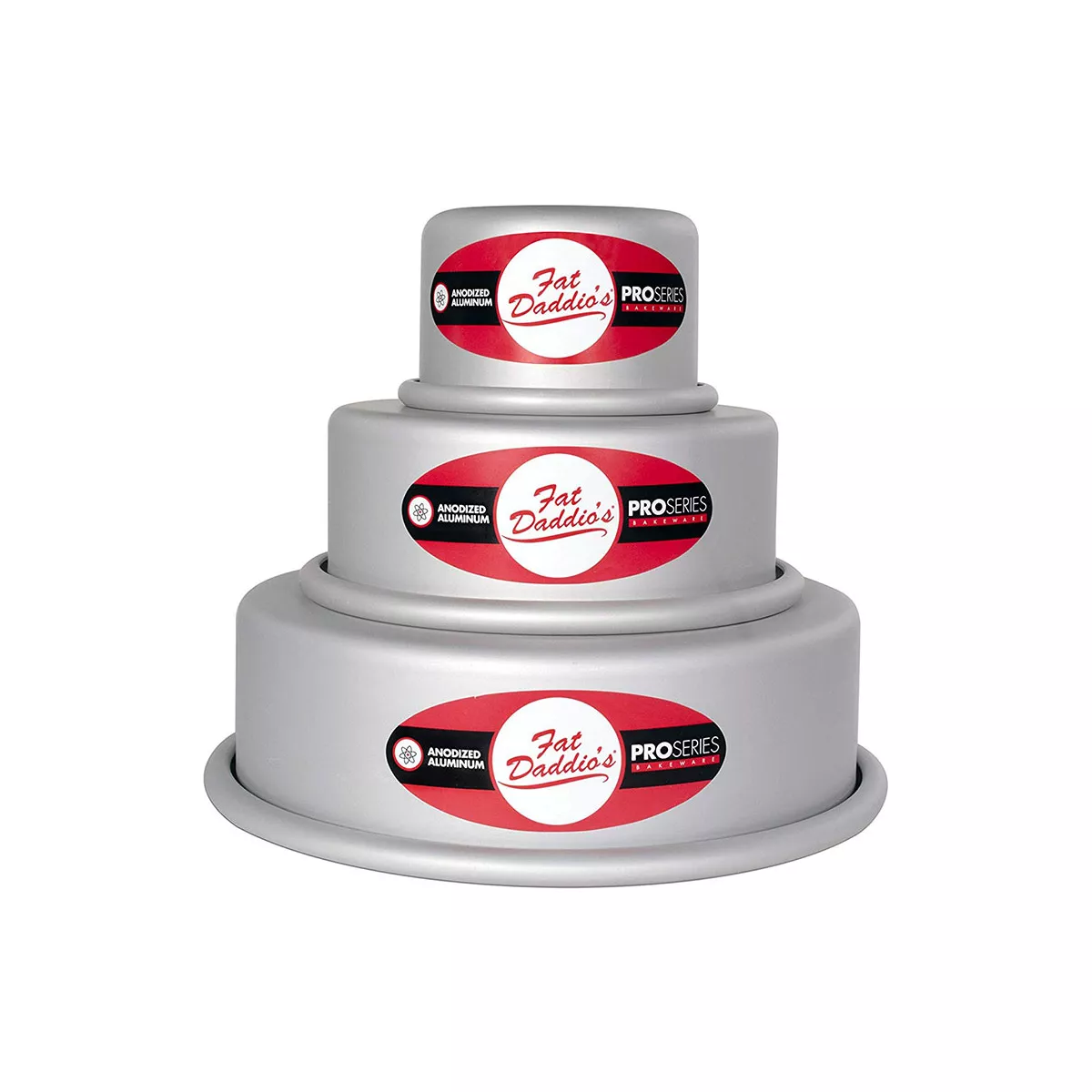 Fat Daddio's PRD-1BOX 3 Piece Round Cake Baking Cooking Pan Celebration Set