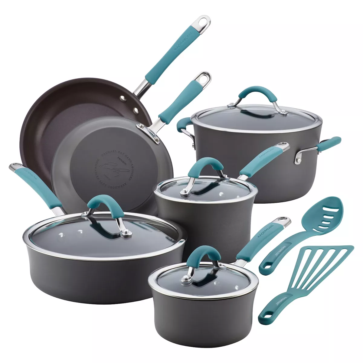 Rachael Ray Cucina 12 piece Hard Anodized Cookware Set - Blue