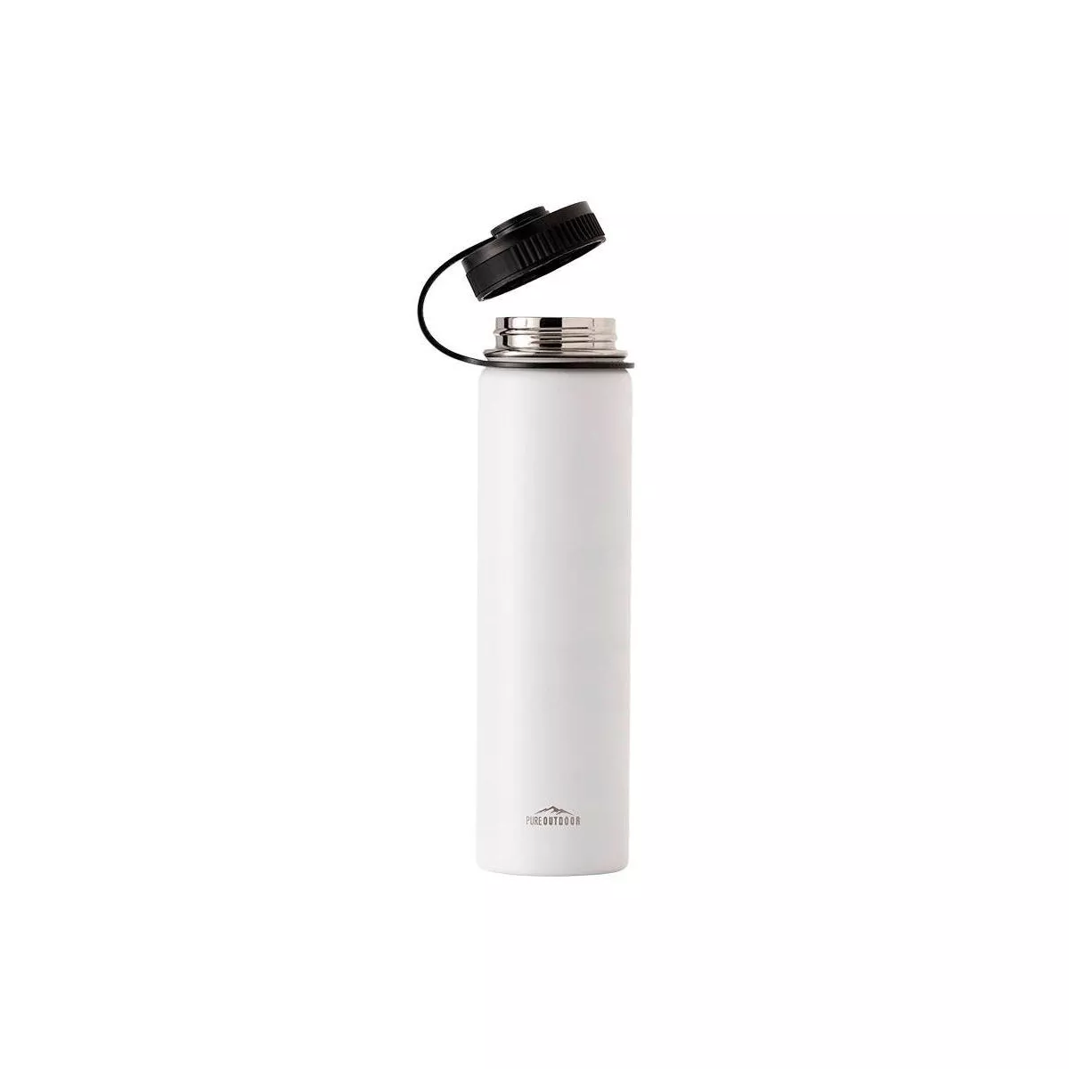 Monoprice Vacuum Sealed 25 fl. oz. Wide-Mouth Water Bottle - White, Keeps Drinks Cold or Hot, Sweatproof, Durable Construction
