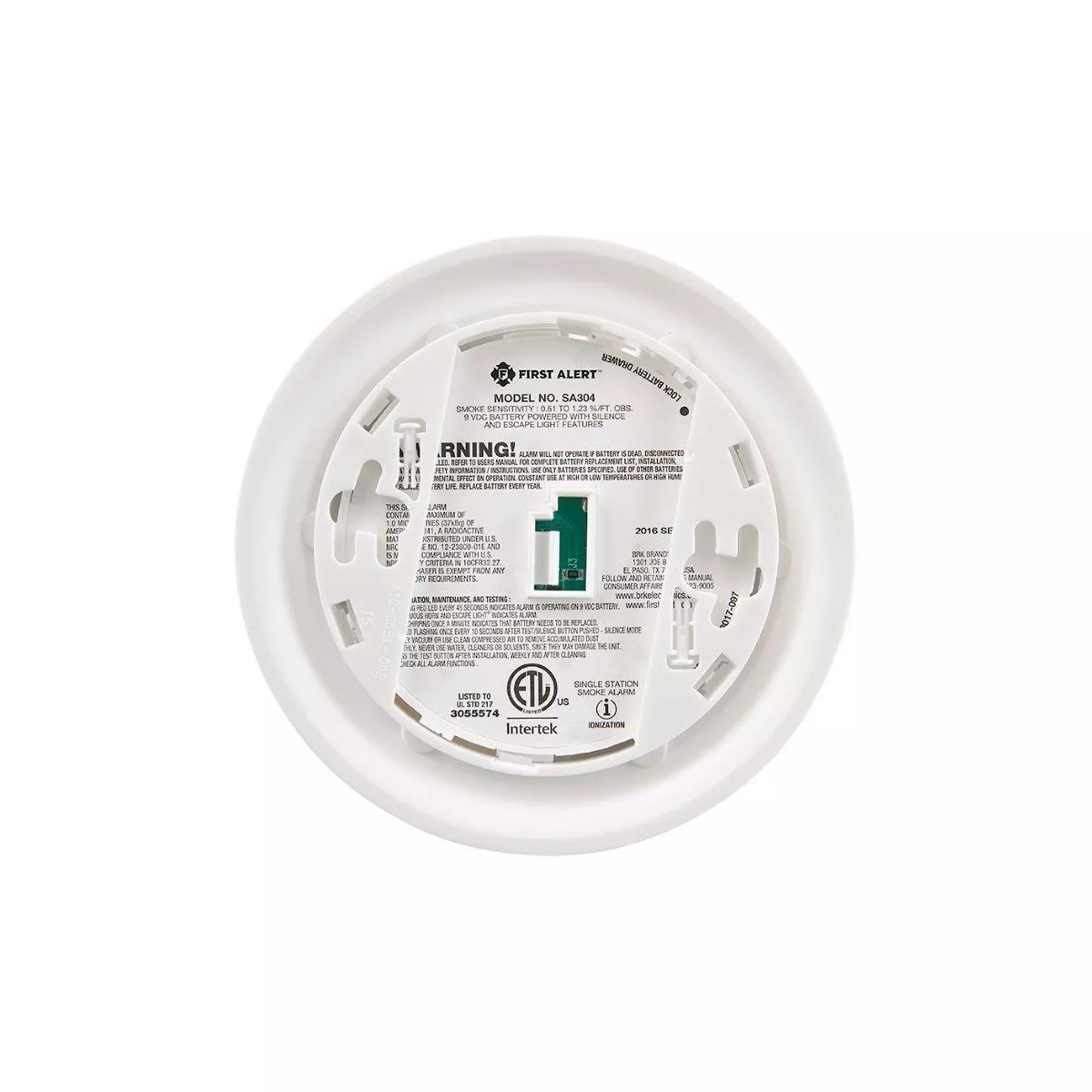 First Alert SA304CN3 Battery Powered Smoke Detector with LED Escape Light