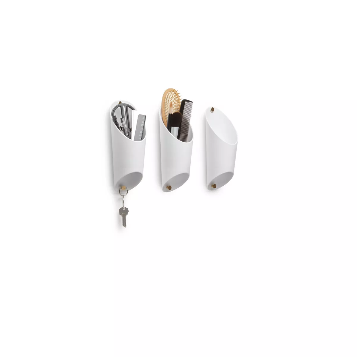 Set of 3 Floralink Wall Vessels White - Umbra