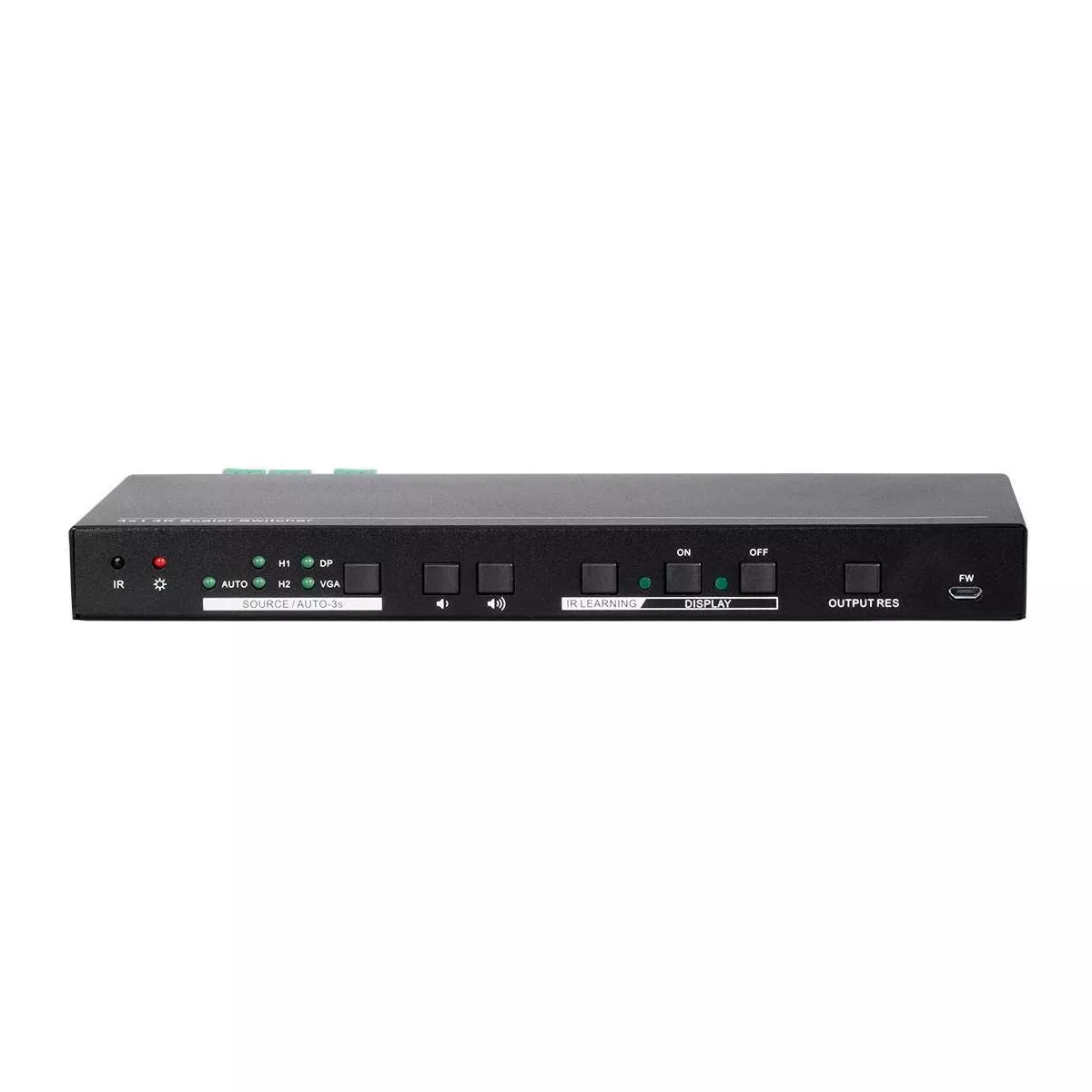 Monoprice Blackbird Scaler and 4x1 Switch - Black | CEC, Auto Switching, IR Learning, HDMI 1.4, HDCP 2.2, 4K @ 30Hz 4:4:4