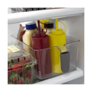 Home Basics Large Pull-Out Plastic Storage Bin with Soft Grip Handle, Clear
