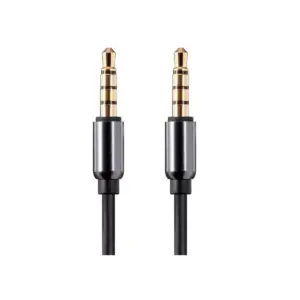Monoprice Audio Cable - 1 Feet - Black | Auxiliary 3.5mm TRRS Audio & Microphone Cable, Slim Design Durable Gold Plated - Onyx Series