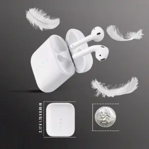 Dartwood True Wireless Earbuds, Portable Splashproof Headphones with Bluetooth Connectivity, Immersive Sound Earphones, Mic & Volume Control (White)