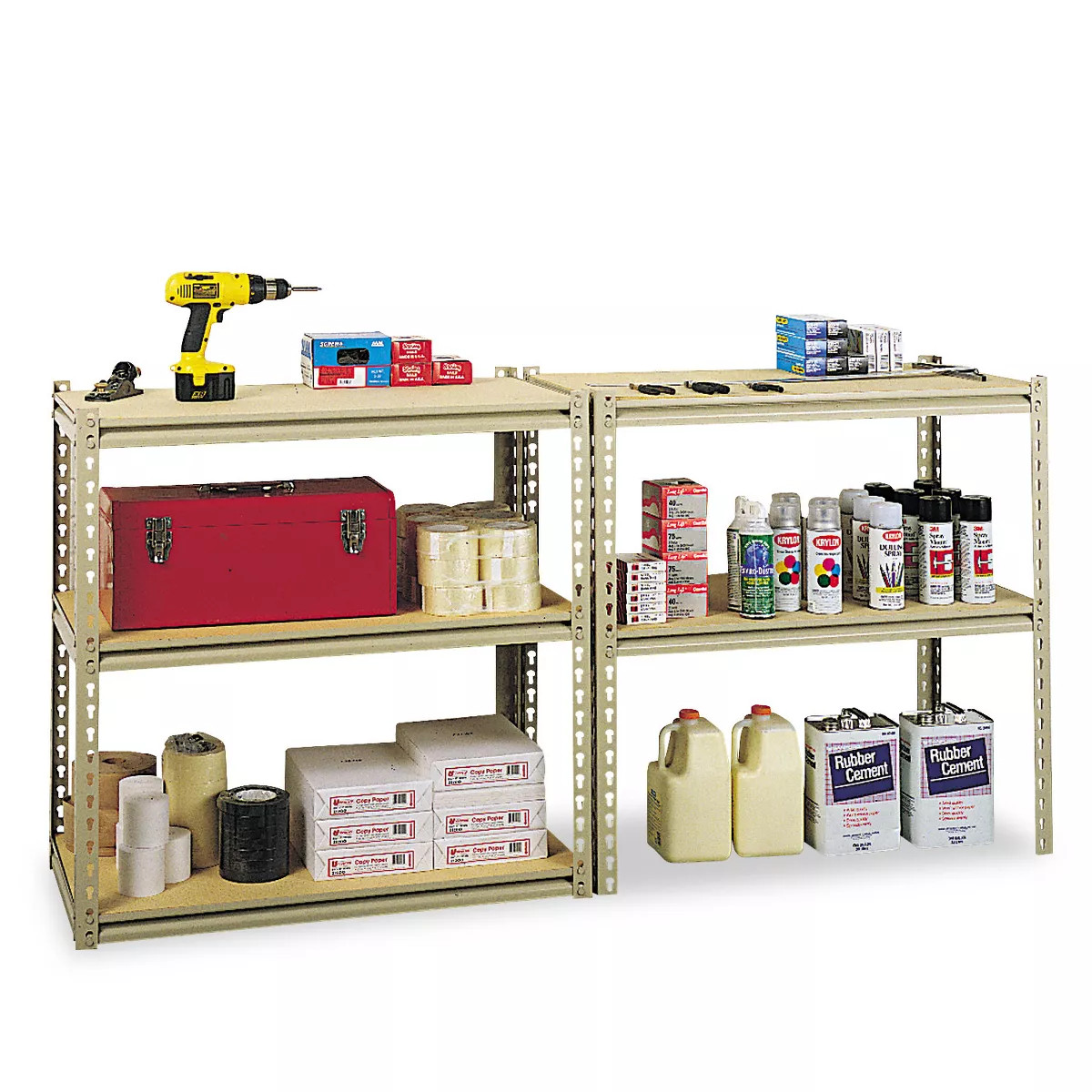 Tennsco Stur-D-Stor Shelving Five-Shelf 36w x 18d x 72h Sand LSS361872