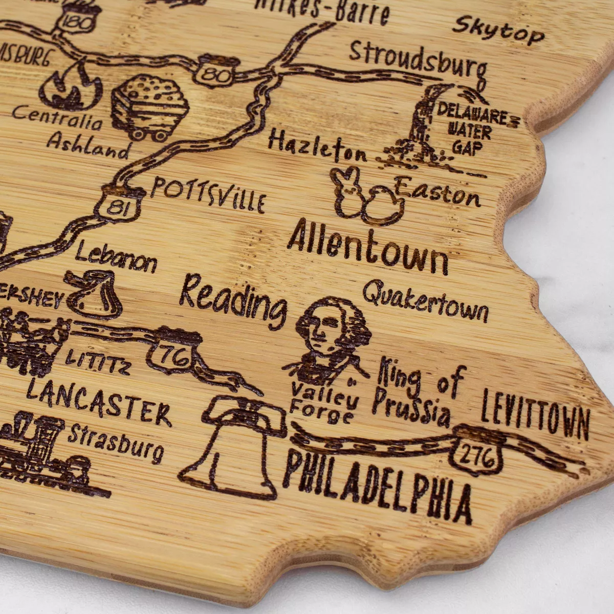 Totally Bamboo Destination Pennsylvania Serving and Cutting Board