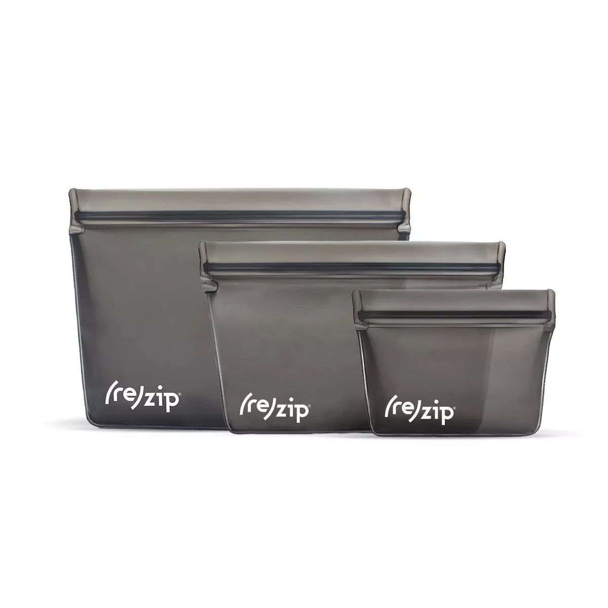 (re)Zip Stand up Reusable Food Storage Kit - Solid Gray - 3pc