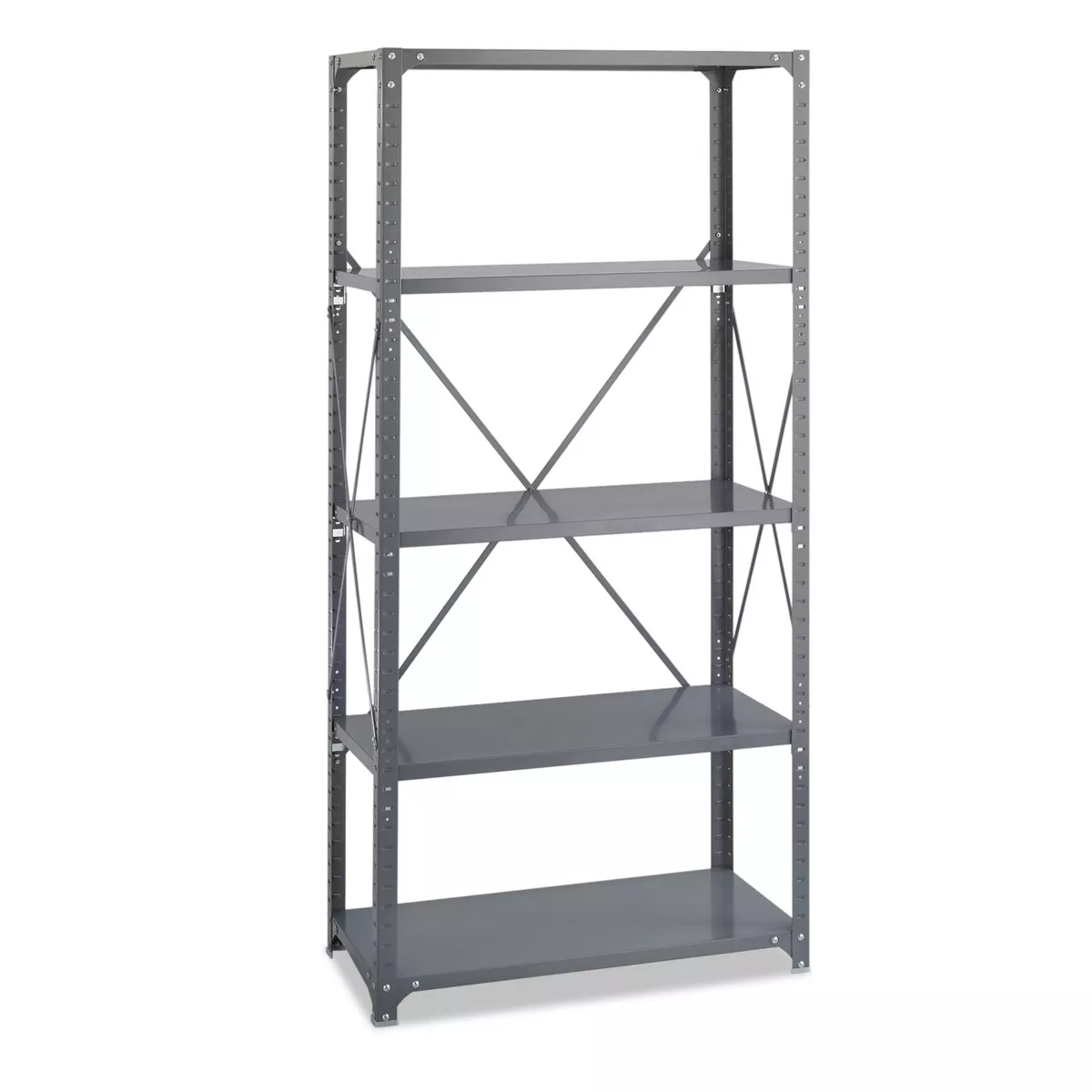 Safco Commercial Steel Shelving Unit Five-Shelf 36w x 18d x 75h Dark Gray 6266