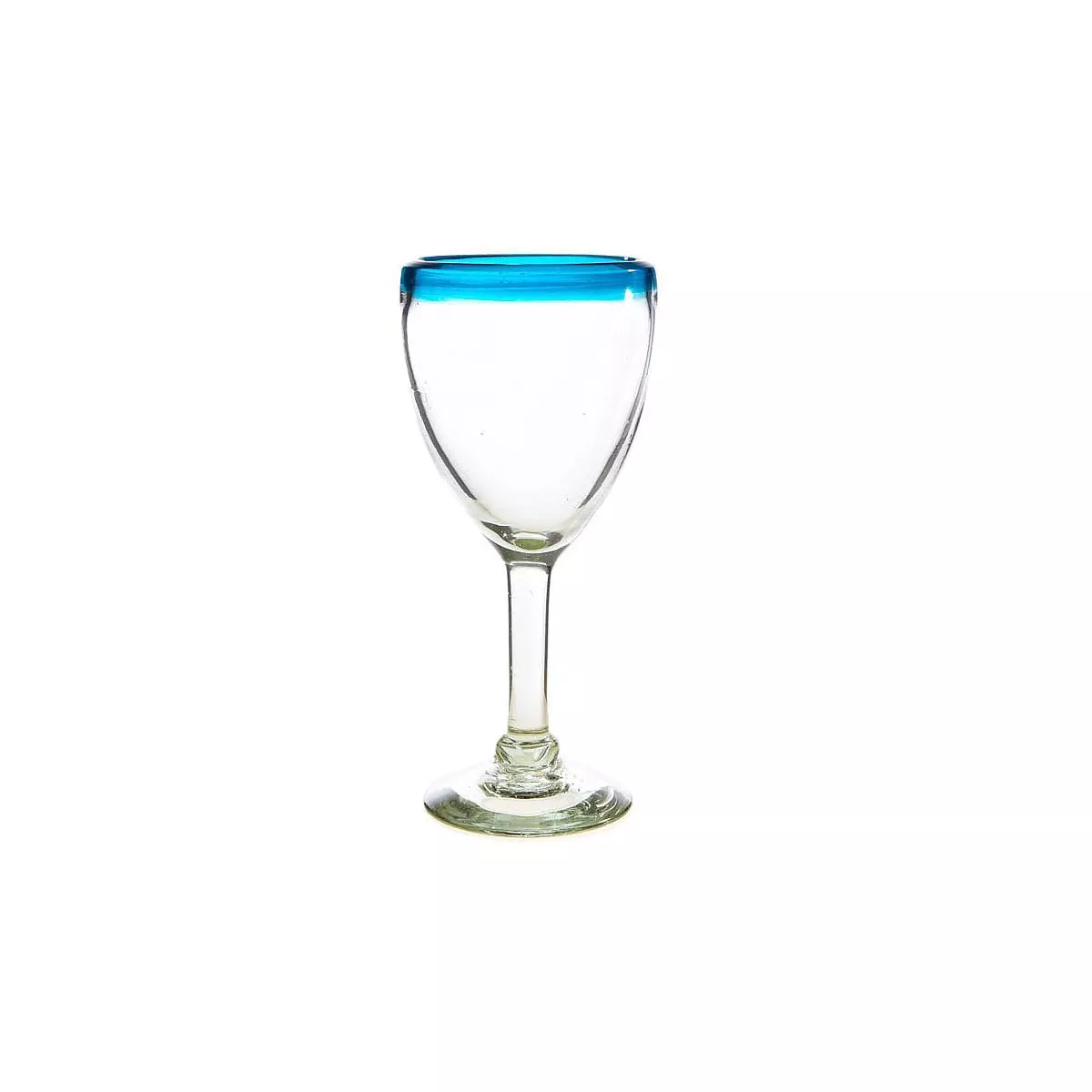 Amici Home Authentic Mexican Handmade Baja Goblet Glass, 12oz, Assorted Set of 4