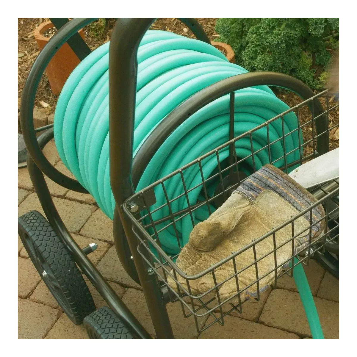 Liberty Garden Products 4 Wheel Residential Hose Reel Cart Holds Up to 250 Feet of 5/8