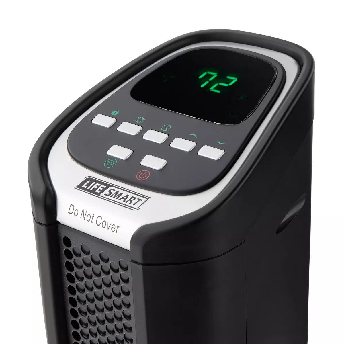 Lifesmart 2 Element Quartz Infrared 24-Inch Electric Portable Tower Indoor Room Space Heater and Fan, Black