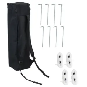 Sunnydaze 6' x 6' Top/7.5' x 7.25' Bottom Slant Leg Portable Backpack Canopy - White