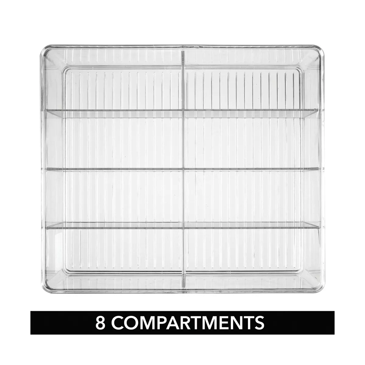 mDesign Plastic Kitchen Food Storage Organizer Bin Caddy, 8 Sections - Clear