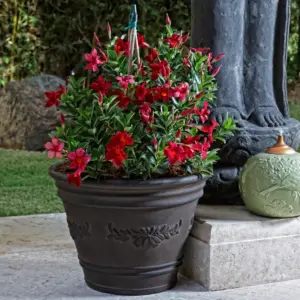 Sunnydaze Indoor/Outdoor Patio, Garden, or Porch Weather-Resistant Double-Walled Laurel Flower Pot Planter - 13