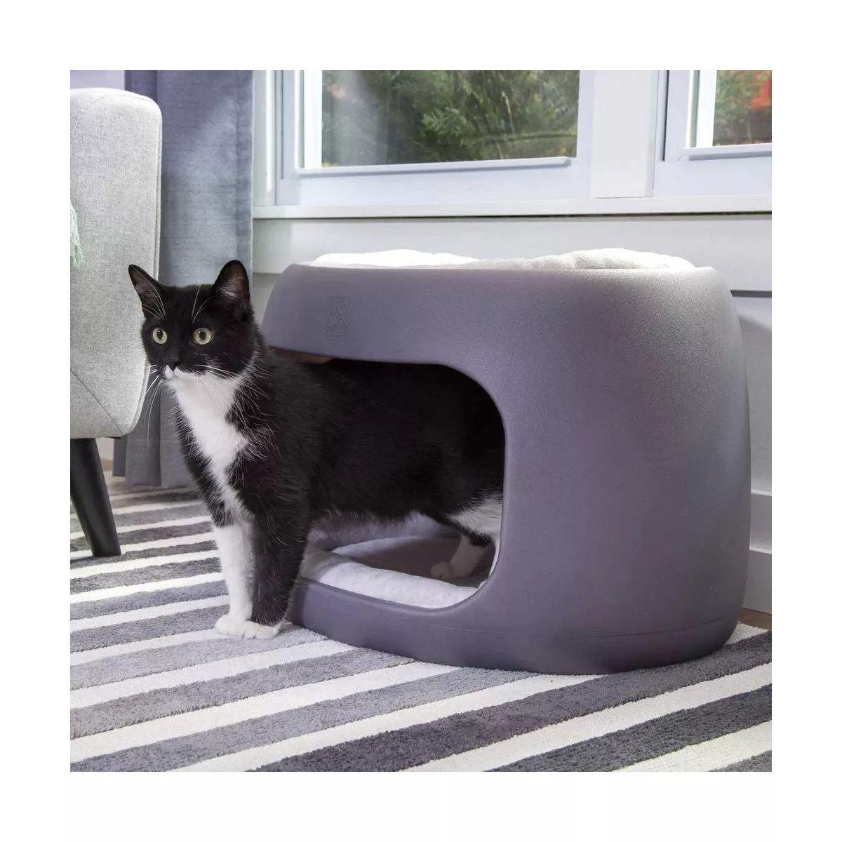 Step2 Furry Friends Bunk Bed Double Level Multi Functional Small Dog and Cat Pet Bed Lounger for Animals Up to 30 Pounds, Gray