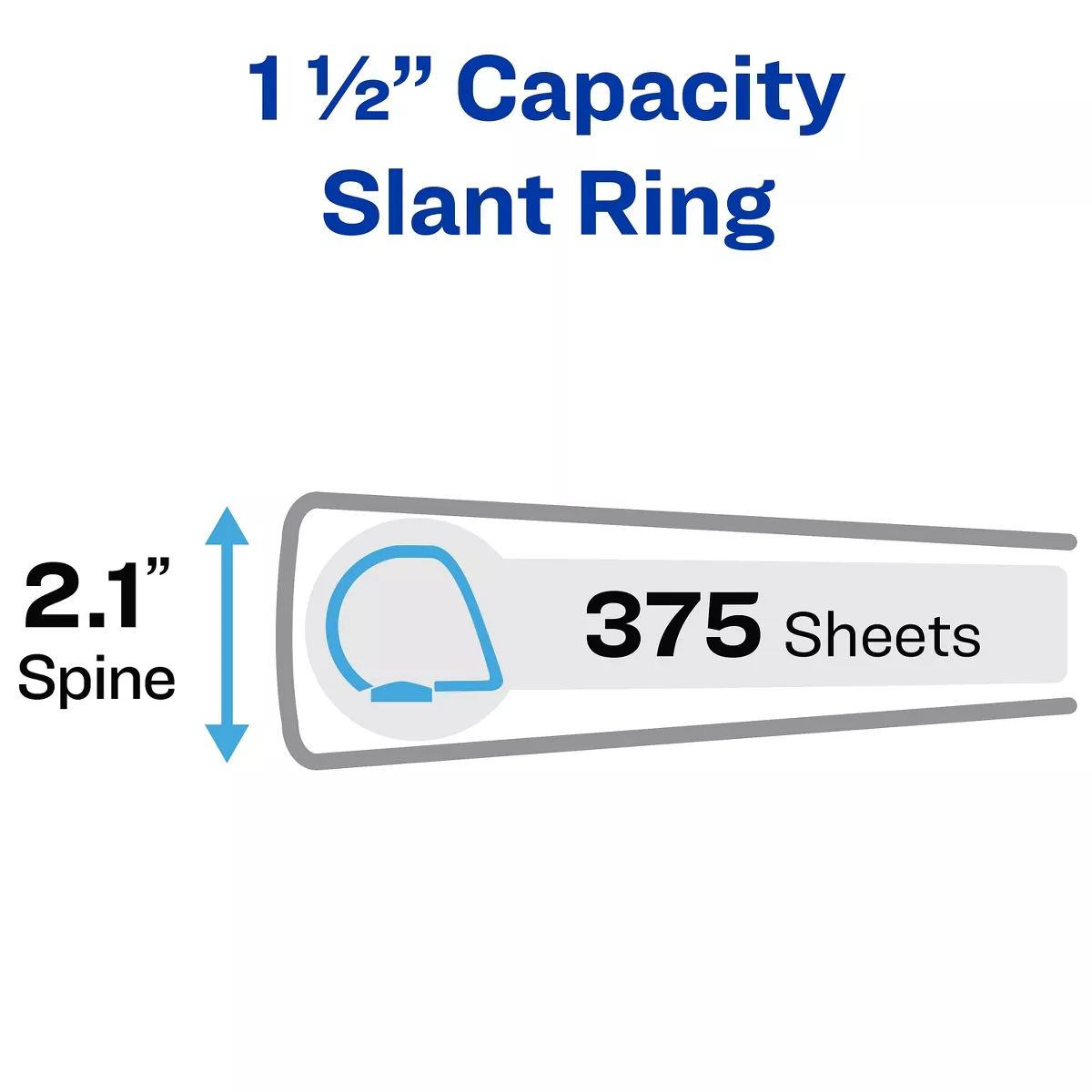 Avery Touchguard Antimicrobial View Binder w/Slant Rings 1 1/2