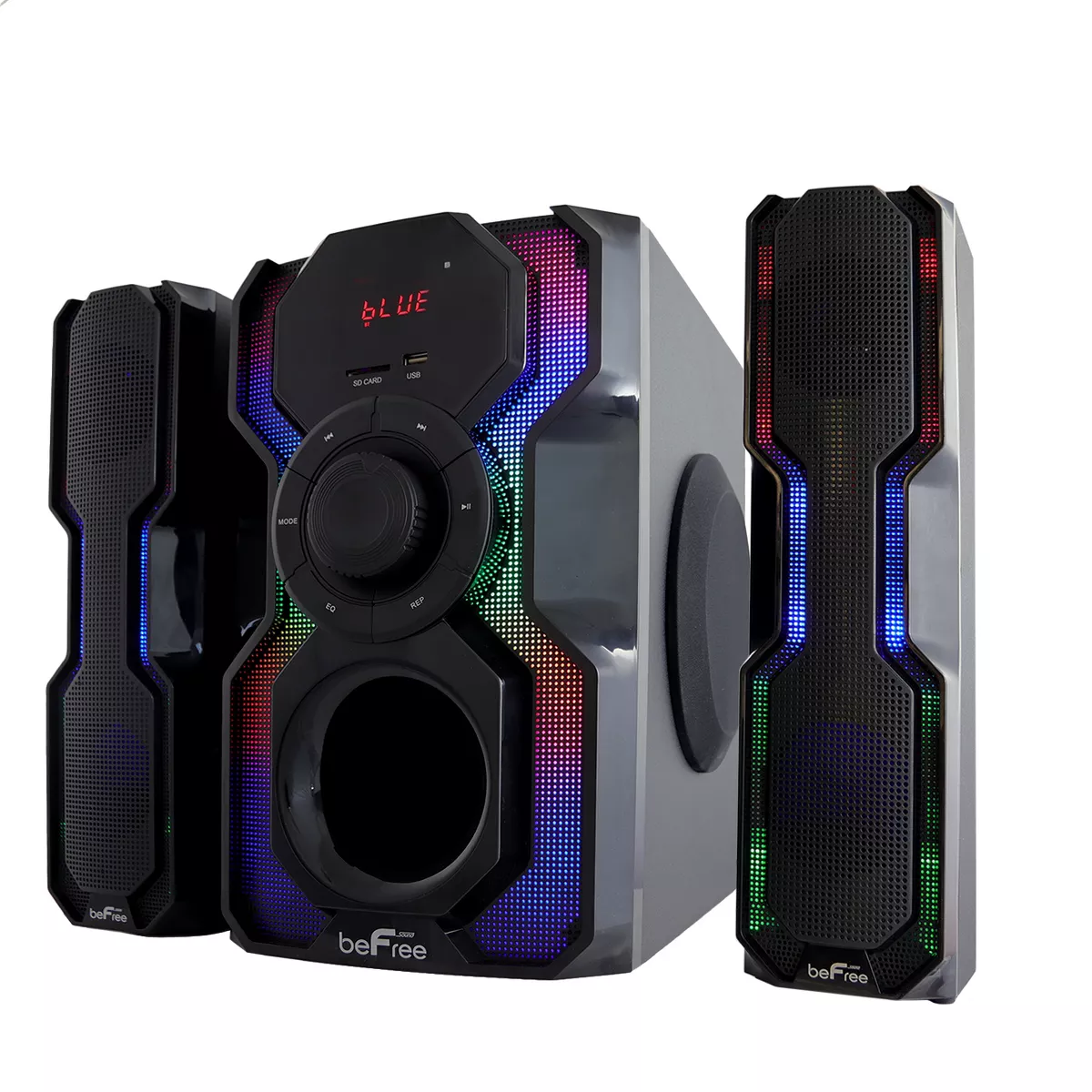 beFree Sound 2.1 Channel Bluetooth Multimedia Wired Speaker Shelf Stereo System