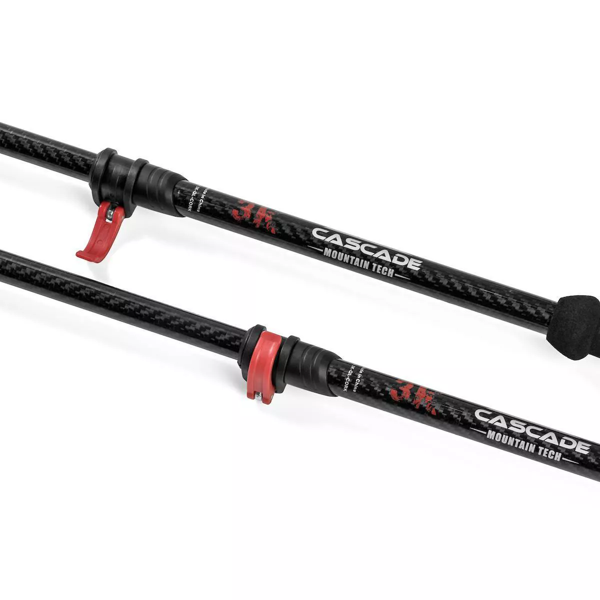 Cascade Mountain Tech 3K Carbon Fiber Quick Lock Trekking Poles - Cork Grip