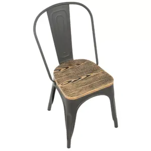 Set of 2 Oregon Industrial Farmhouse Stackable Dining Chair Brown - LumiSource