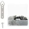 60 D Ring Picture Hangers with 180 Screws, 3 Holes (3.5 x 0.6 inch, 240 Pieces)
