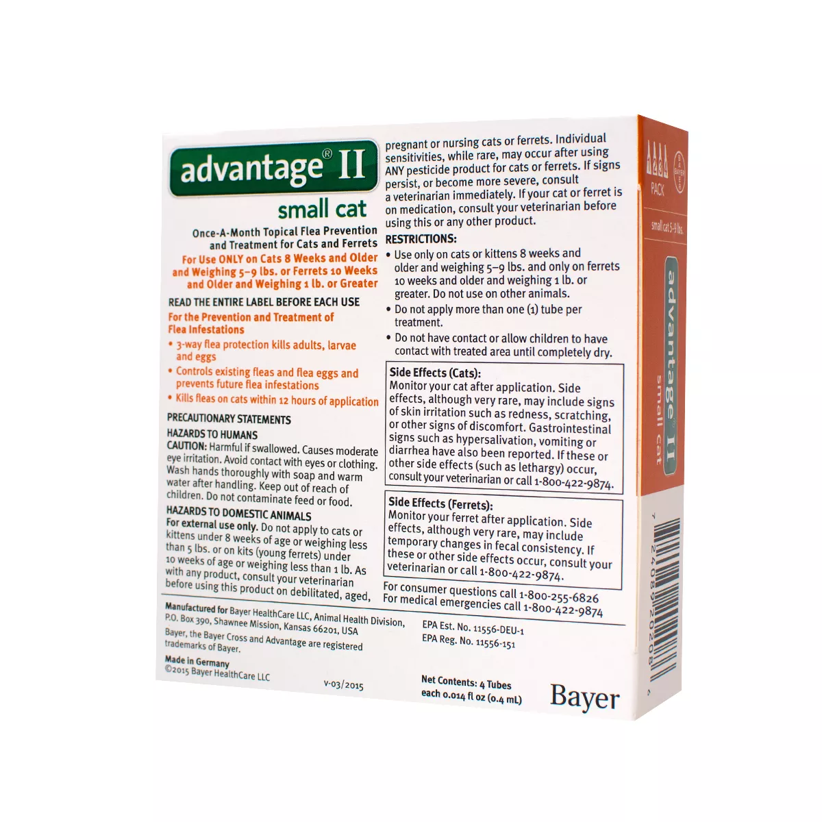 Bayer Advantage II Topical Flea Prevention and Treatment - Small Cats - 4ct
