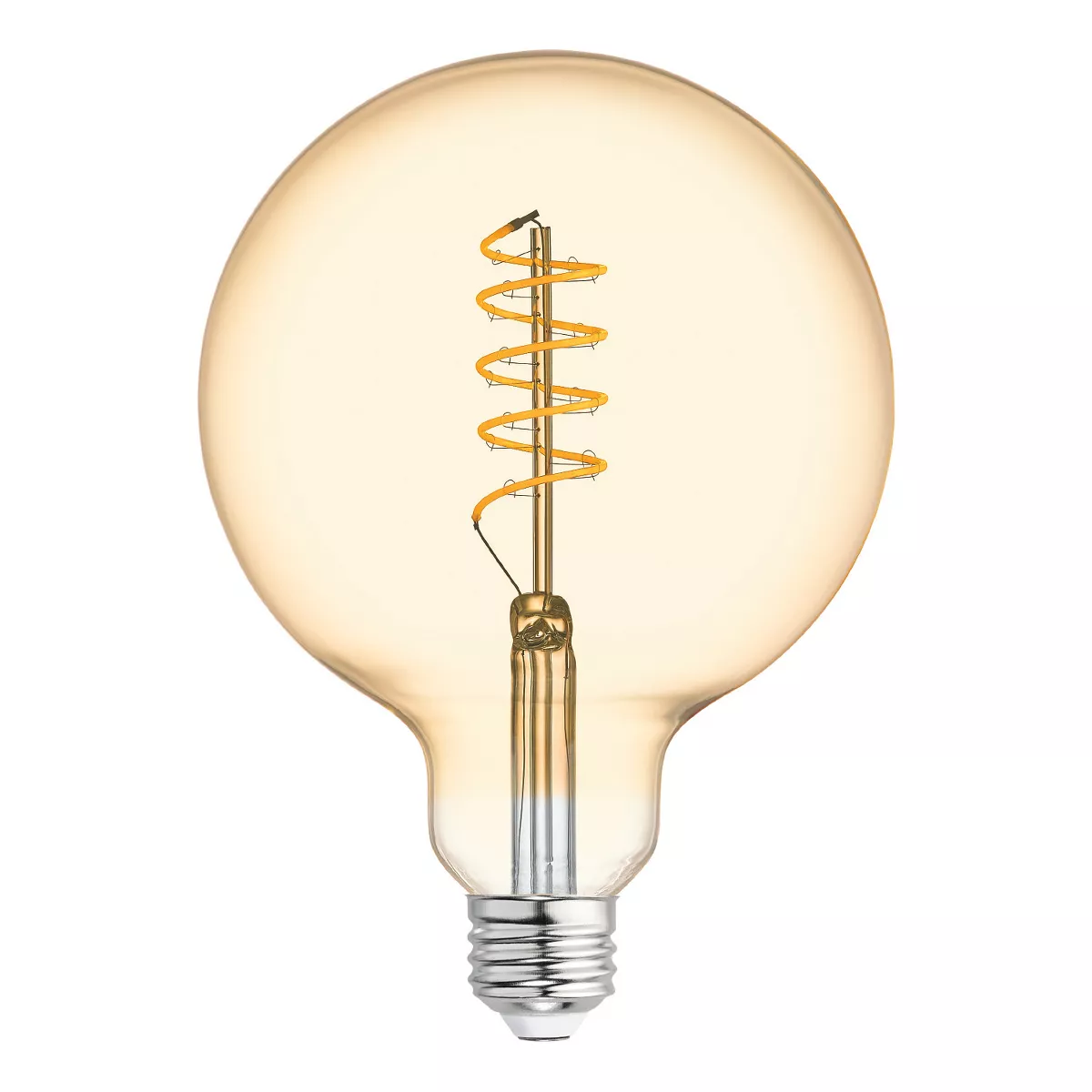 General Electric VintaG40 Globe Spiral Amber LED Light Bulb White