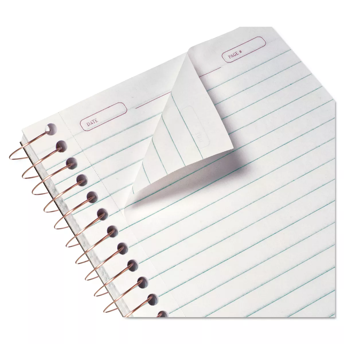 TOPS Products Gold Fibre Personal Notebook, College/Medium, 5 x 7, Classic Green, 100 Sheets 20801
