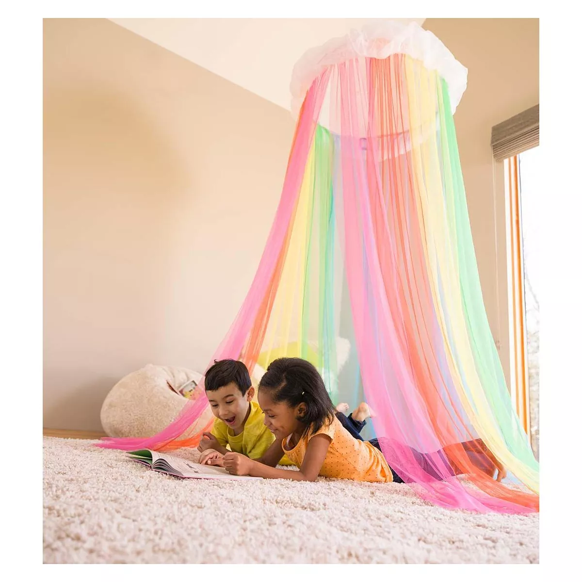 HearthSong - Rainbow Hideaway Canopy with LED Lights