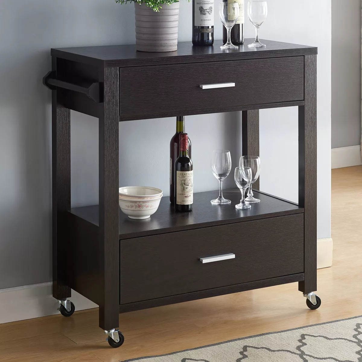 Umberra 2 Drawer Kitchen Cart Red Cocoa - HOMES: Inside + Out