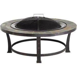 John Timberland Black Slate Fire Pit Round 40