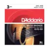 D'Addario EJ12-3D 80/20 Bronze Medium Acoustic Guitar Strings 3-Pack