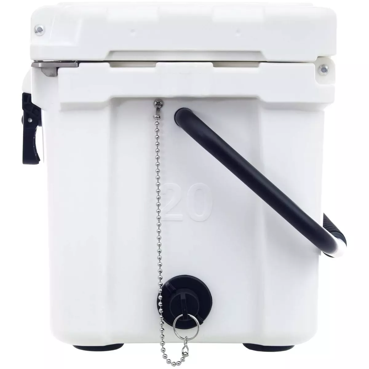 Driftsun Heavy Duty Rotomolded Thermoplastic UV Resistant Portable 20 Quart Insulated Hardside Ice Chest Beverage Cooler, White
