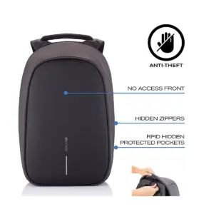 XD Design P705.561 Bobby Extra Large Anti Theft Compact Travel Laptop Case Backpack with USB Port and Hidden Compartments, Black