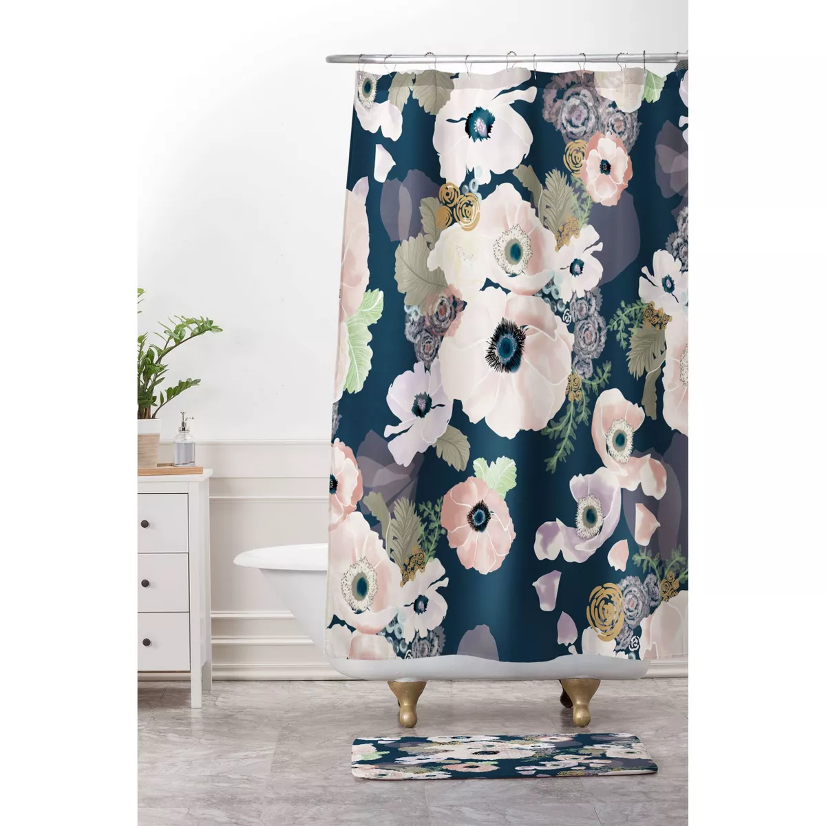 Khristian A Howell Une Femme Shower Curtain Blue - Deny Designs