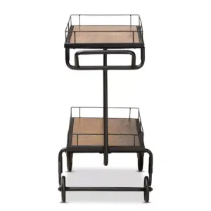 Potter and Serving Cart Wood Brown/Black - Baxton Studio