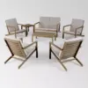 Leah 7pc Acacia Wood Extended Chat Set - Gray/Gray - Christopher Knight Home